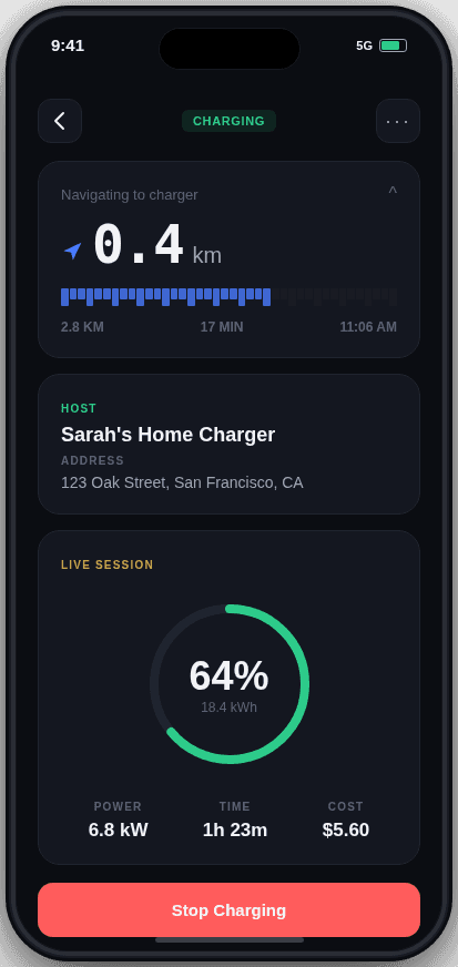 EdnaCharge app screen