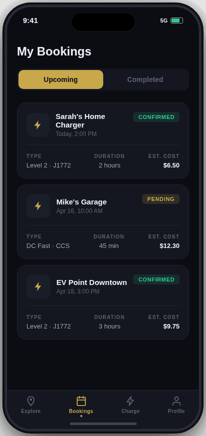 EdnaCharge app screen
